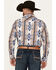 Image #4 - Rock & Roll Denim Men's Southwestern Print Long Sleeve Snap Stretch Western Shirt, Blue, hi-res
