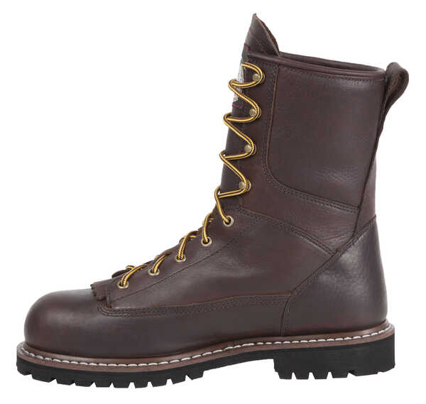 Image #3 - Georgia Boot Men's Low Heel Waterproof Logger Work Boots - Steel Toe, Chocolate, hi-res