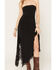 Image #3 - Cleo + Wolf Women's Asymmetrical Double Slit Lace Tube Midi Dress, Black, hi-res