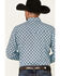 Wrangler Men's Silver Edition Turquoise Southwestern Stripe Long Sleeve Pearl Snap Western Shirt , Turquoise, hi-res
