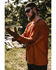 Image #1 - Carhartt Men's Loose Fit Heavyweight Long Sleeve Graphic Work T-Shirt, Heather Orange, hi-res