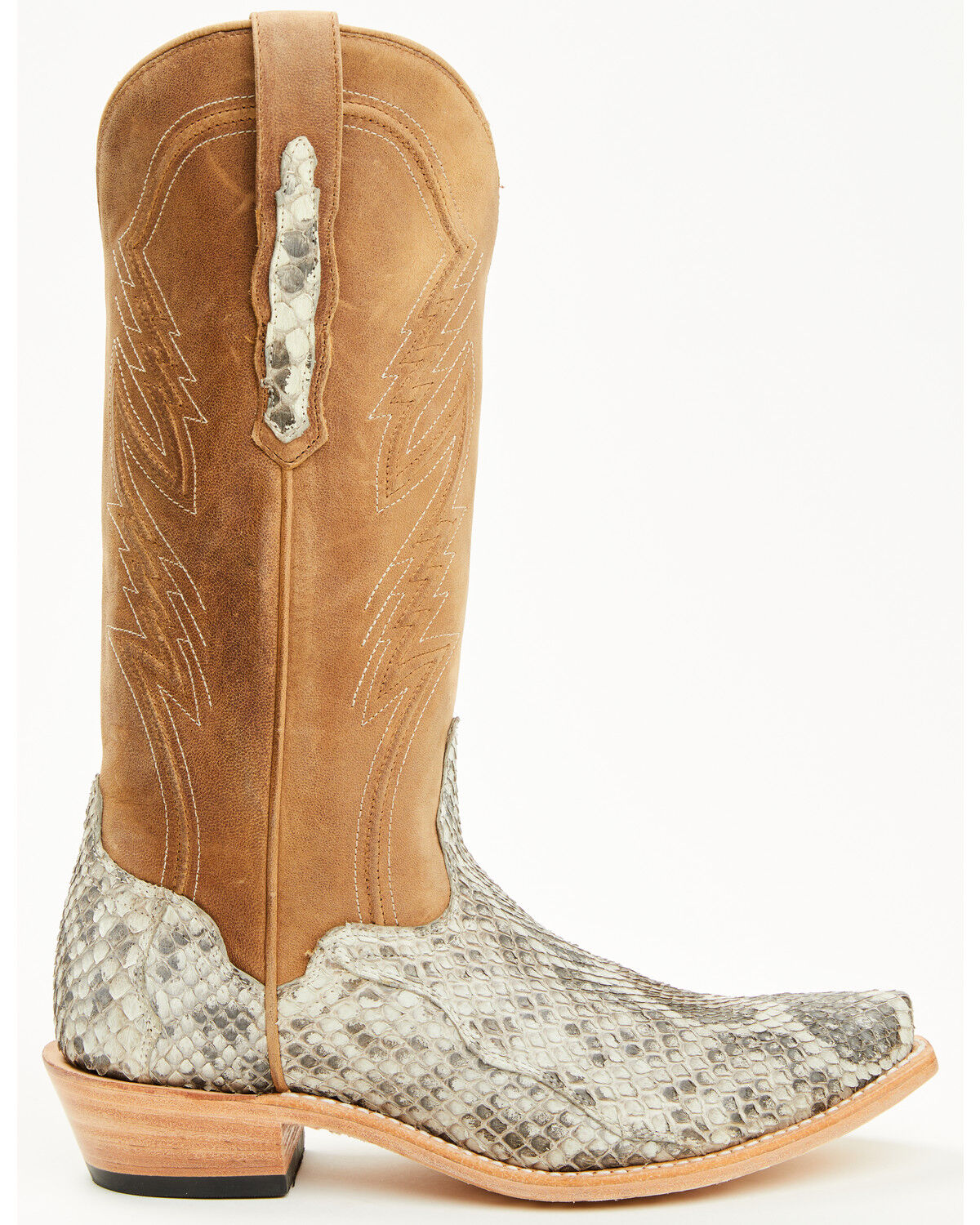 Image #2 - El Dorado Women's Sam Exotic Anaconda Tall Western Boots - Snip Toe, Natural, hi-res