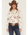 Image #1 - Shyanne Women's Horse Print Long Sleeve Button-Down Stretch Western Shirt, Cream, hi-res