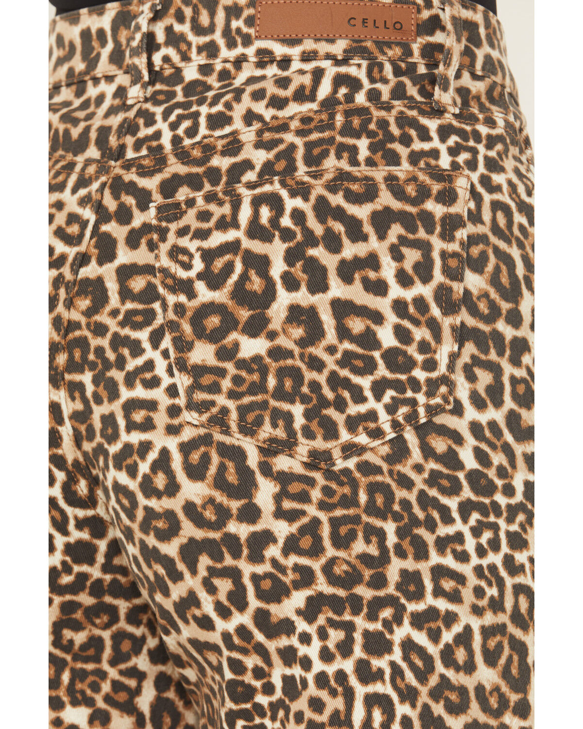 Image #4 - Cello Women's Leopard Print High Rise Wide Leg Jeans, Leopard, hi-res