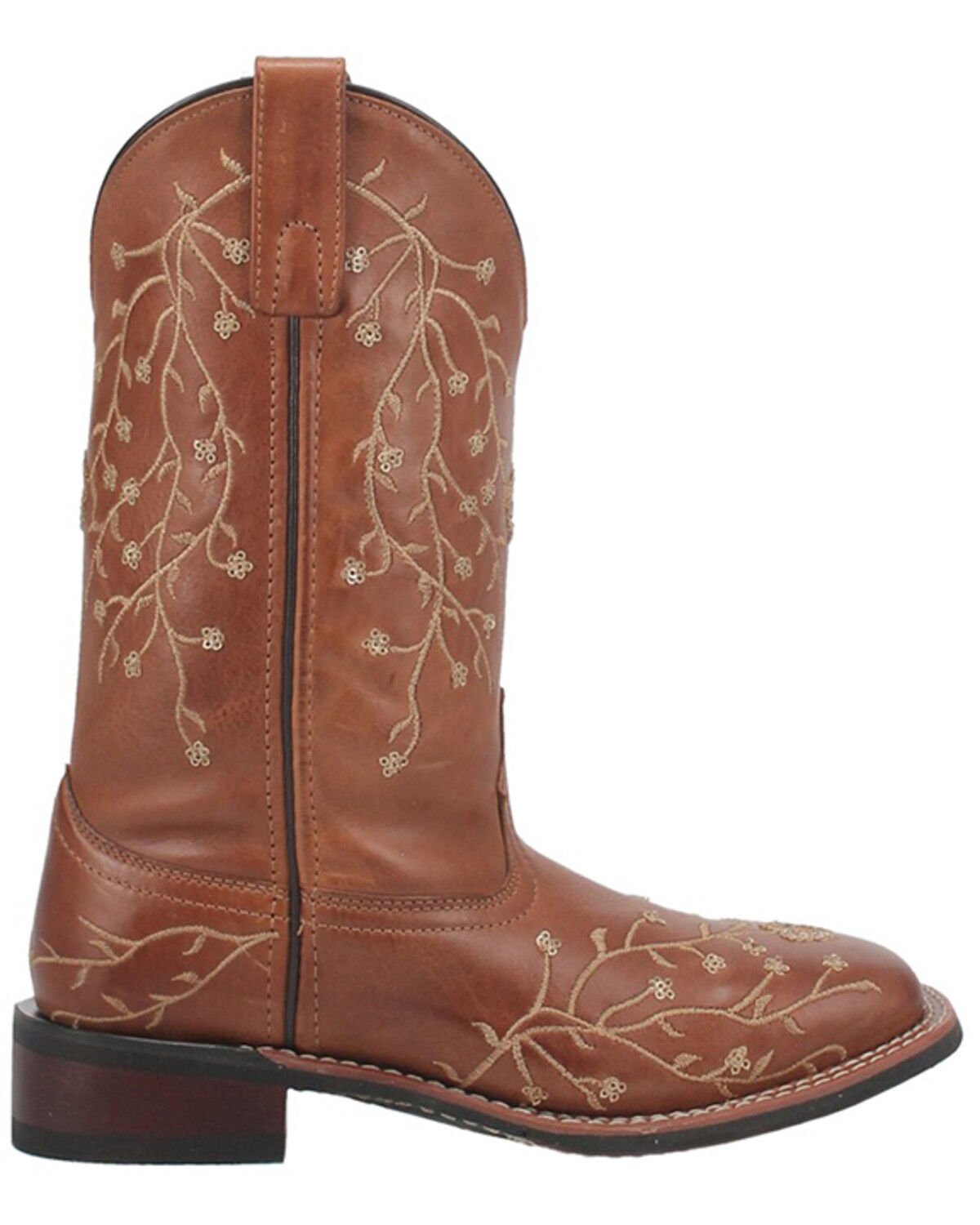 Image #2 - Laredo Women's Sequin Embellished Western Boots - Broad Square Toe, Tan, hi-res