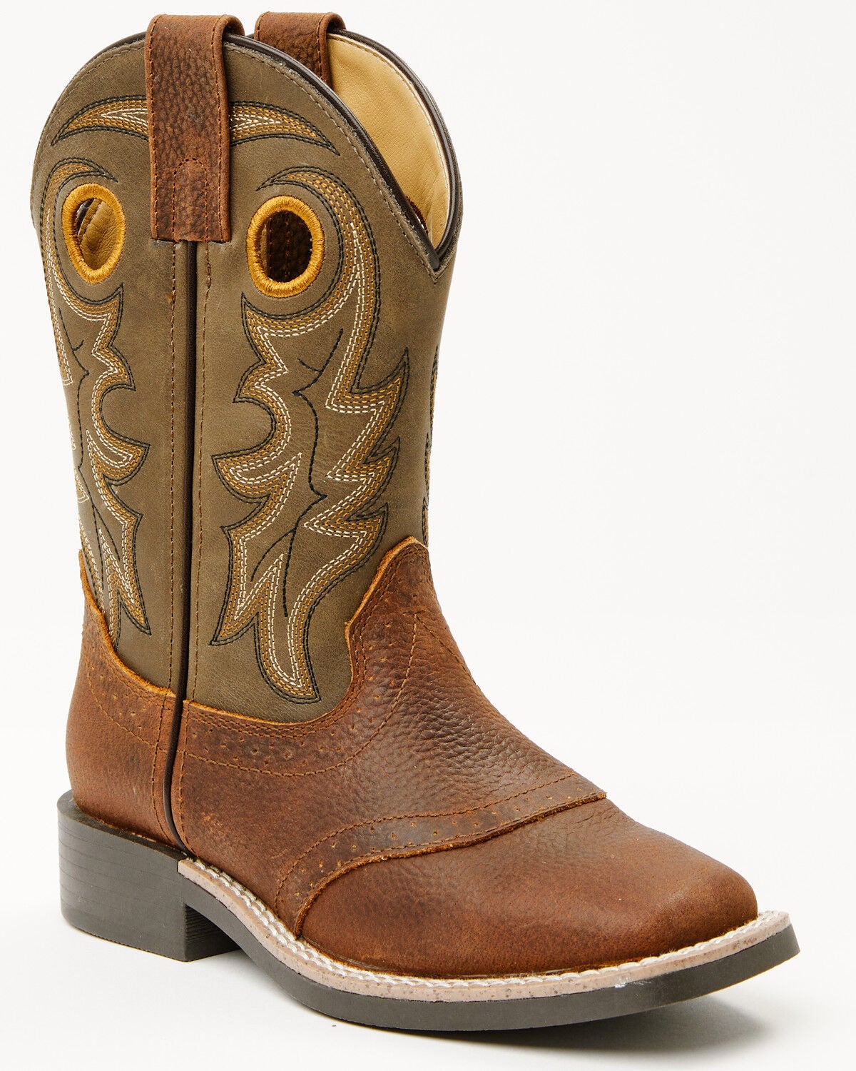 Image #1 - Cody James Boys' Buck Western Boots - Broad Square Toe, Olive, hi-res