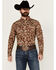 Image #1 - RANK 45® Men's Hopewood Abstract Southwestern Print Long Sleeve Button-Down Stretch Western Shirt, Rust Copper, hi-res