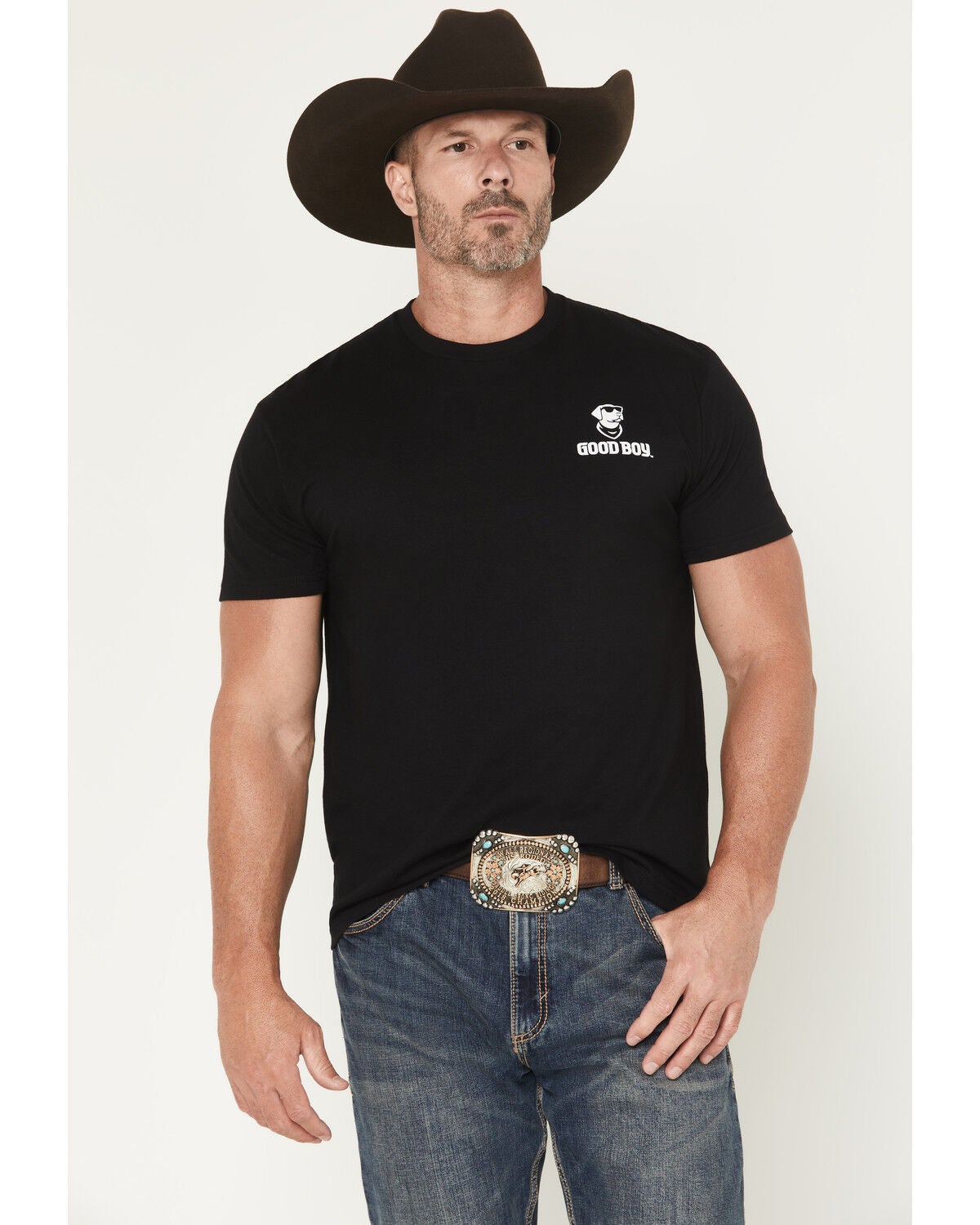 Buckwear Men's Camo Good Boy Short Sleeve Graphic T-Shirt, Black, hi-res