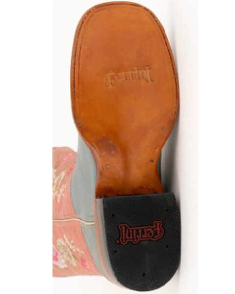 Image #7 - Ferrini Women's Lilah Embroidered Floral Western Boots - Square Toe, Blue, hi-res