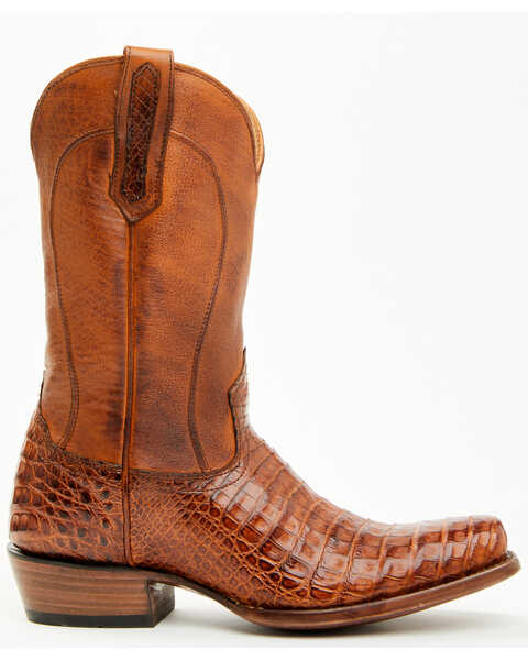 Image #2 - Cody James Black 1978® Men's Mason Exotic Caiman Belly Western Boots - Square Toe , Cognac, hi-res