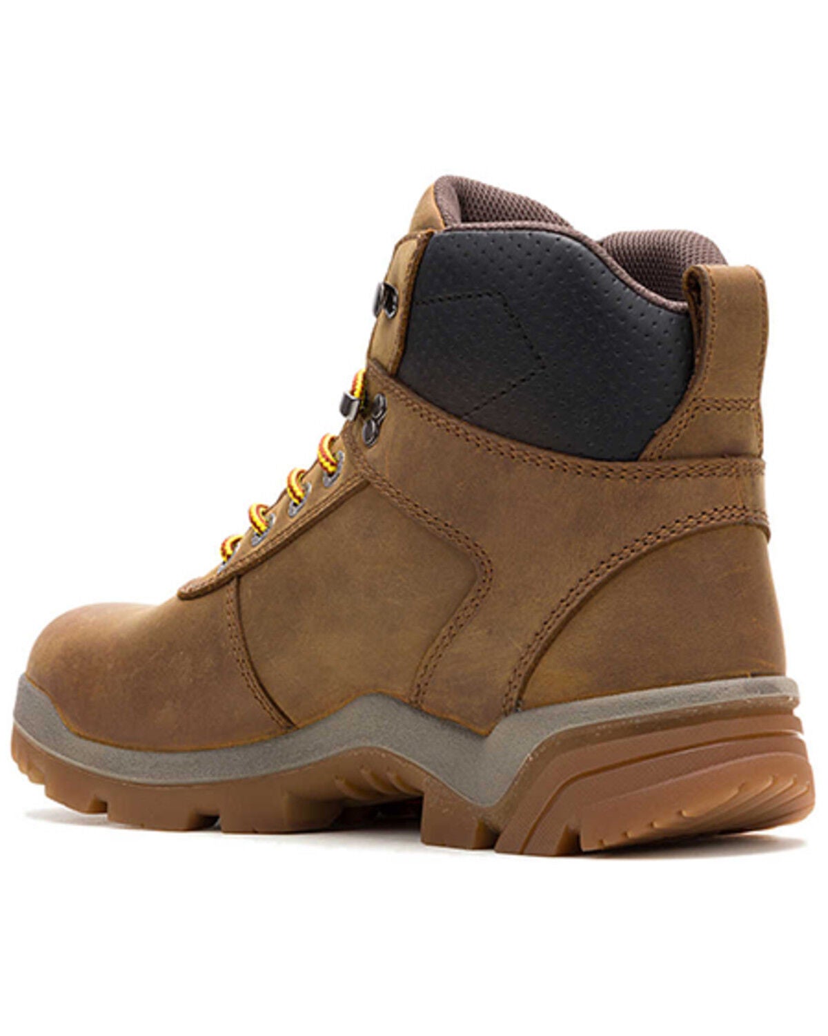 Wolverine Men\'s Tan/Brown Leather Lace-Up Work Boots Wolverine Safety Toe Brown Leather Upper High Top Lace Up  main image 2