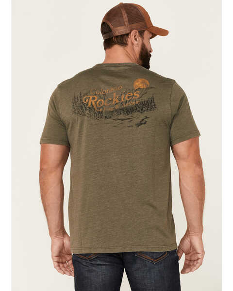 Flag & Anthem Men's Burnout Oilve Colorado Rockies Graphic Short Sleeve T-Shirt , Olive, hi-res