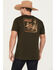 Image #1 - Ariat Men's Armadillo on a Half Shell Short Sleeve Graphic T-Shirt, Dark Green, hi-res