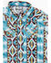 Image #2 - Wrangler Infant Boys' Checotah Print Short Sleeve Western Snap Shirt, Blue, hi-res