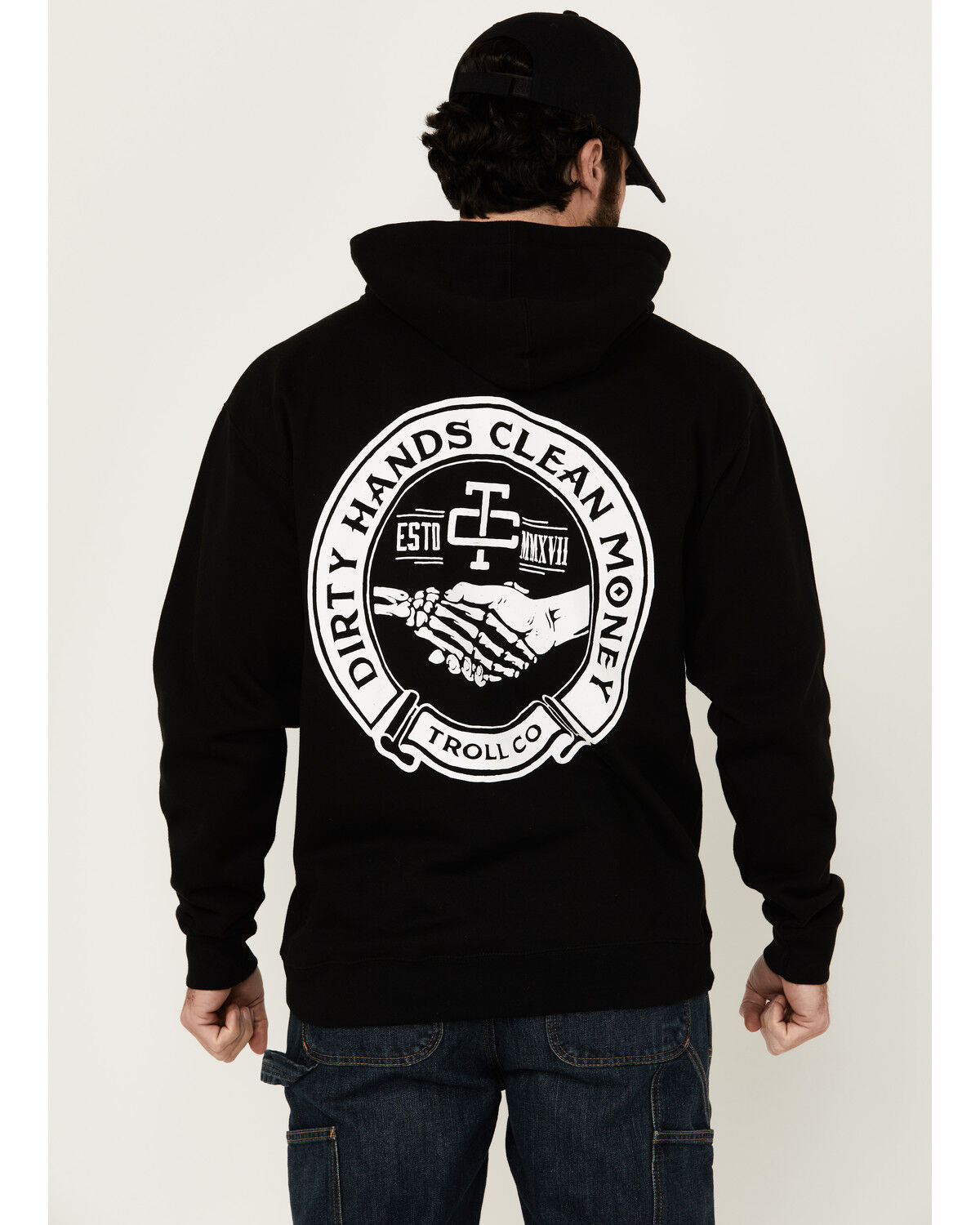 Image #1 - Troll Co Men's Haggler Hooded Sweatshirt, Black, hi-res