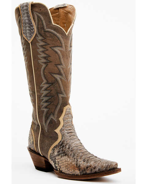 Idyllwind Women's Triad Exotic Python Western Boot - Snip Toe, Brown, hi-res