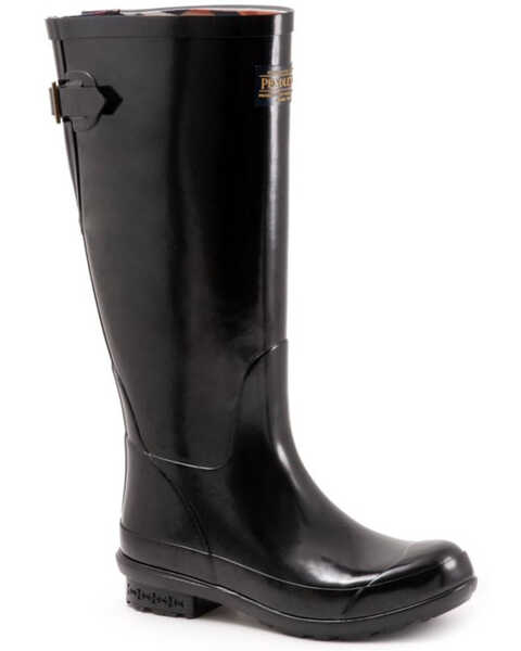 Image #1 - Pendleton Women's Gloss Tall Rain Boots - Round Toe, Black, hi-res