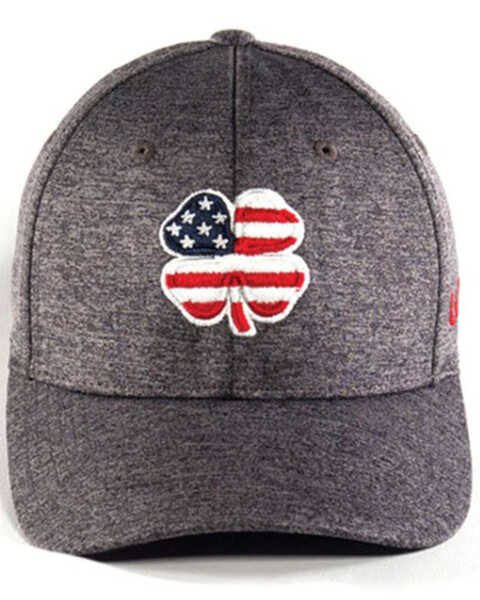 Image #1 - Black Clover Men's USA Flag Clover Ball Cap , Grey, hi-res