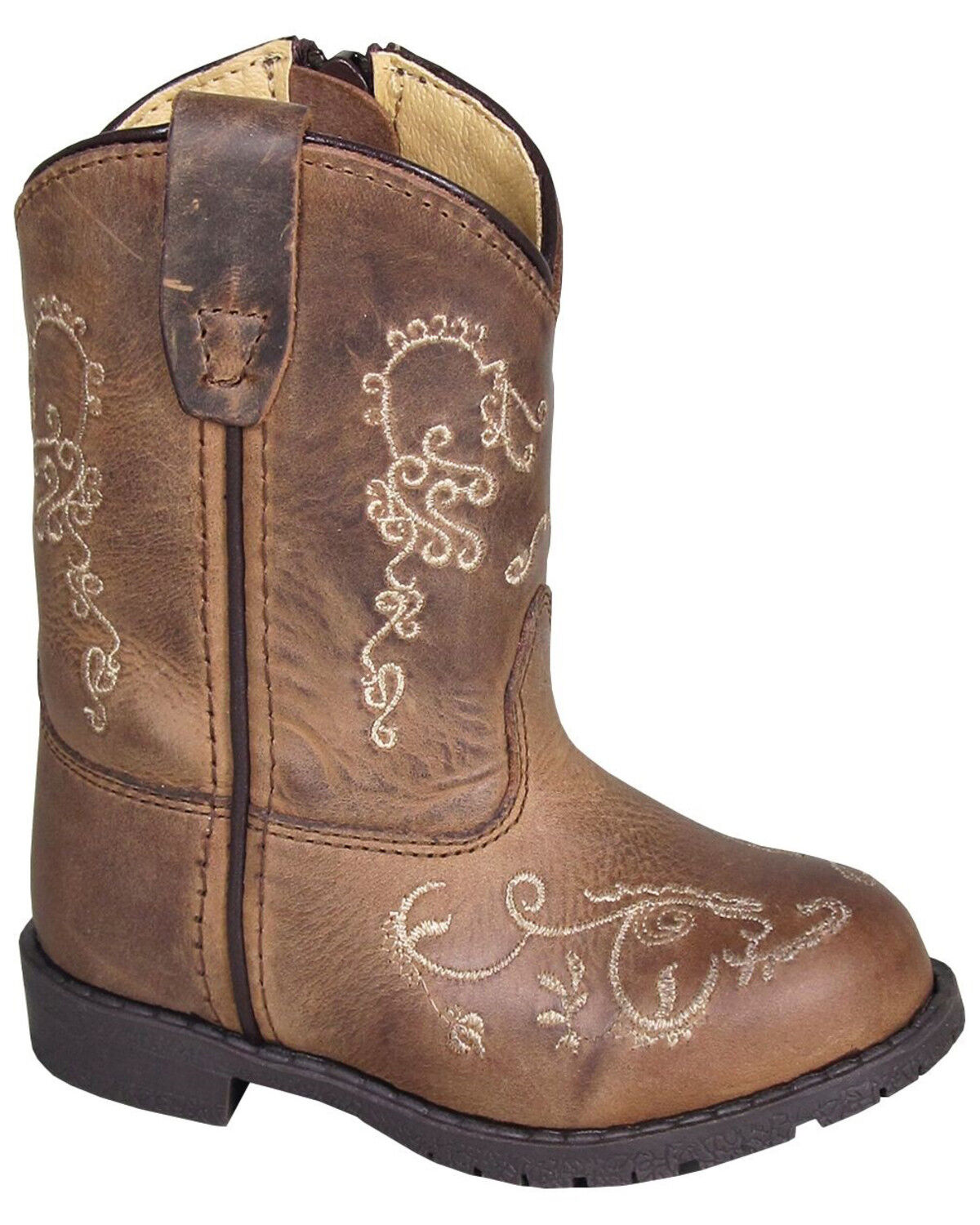 Smoky Mountain Youth Denver Distressed Brown Leather Cowboy Boots Black