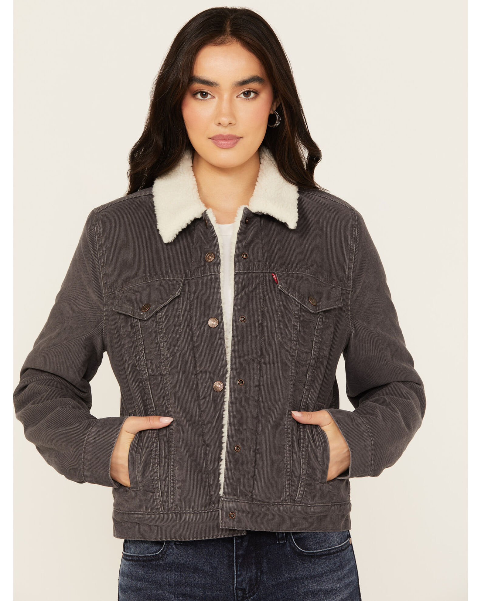 Levis black sherpa jacket women's cheap