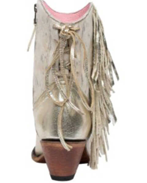 Junk Gypsy Women's Spirit Animal Ombre Fringe Western Fashion Booties - Snip Toe , Gold, hi-res