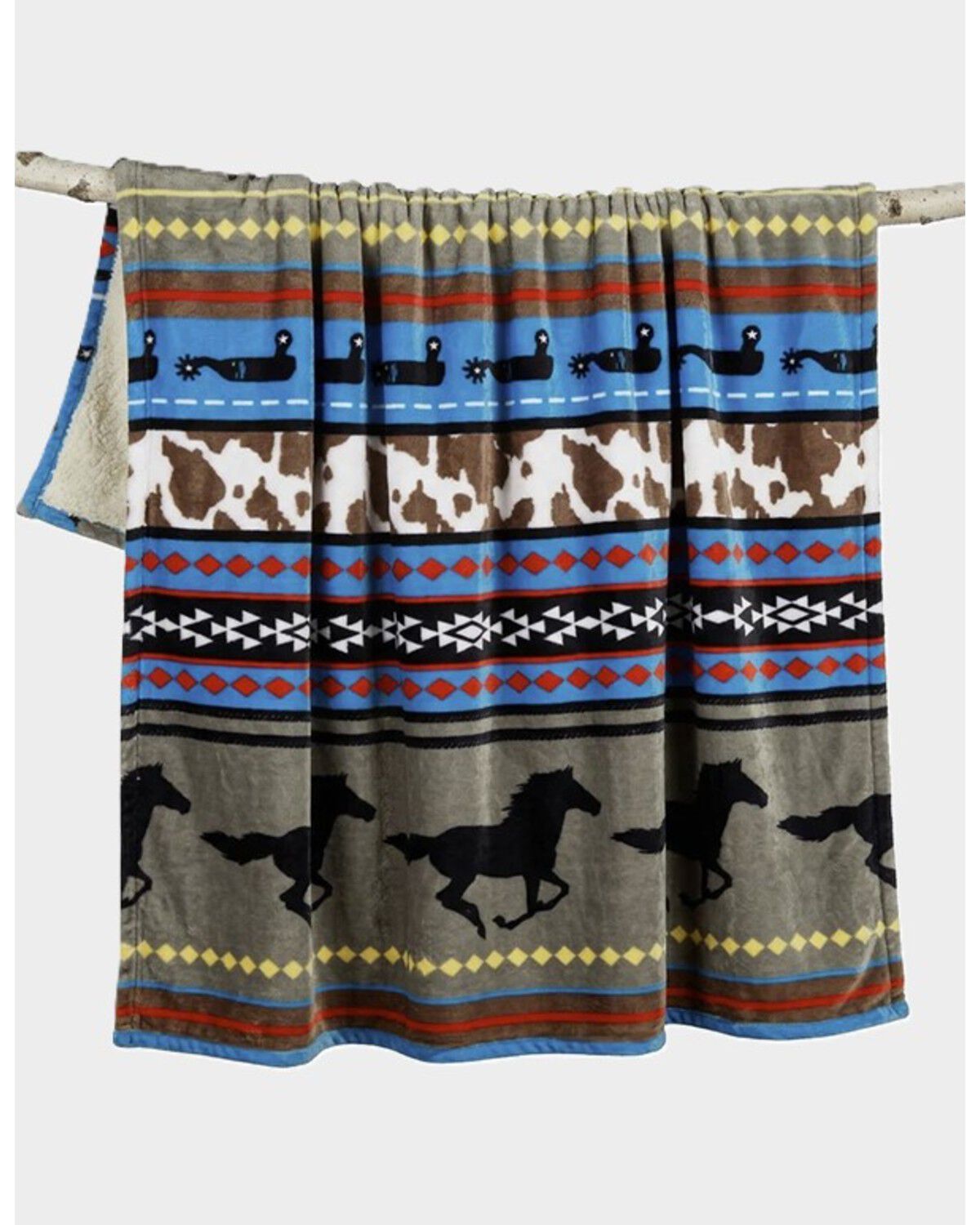 Image #1 - Carstens Home Free Spirit Plush Sherpa Throw Blanket, Multi, hi-res