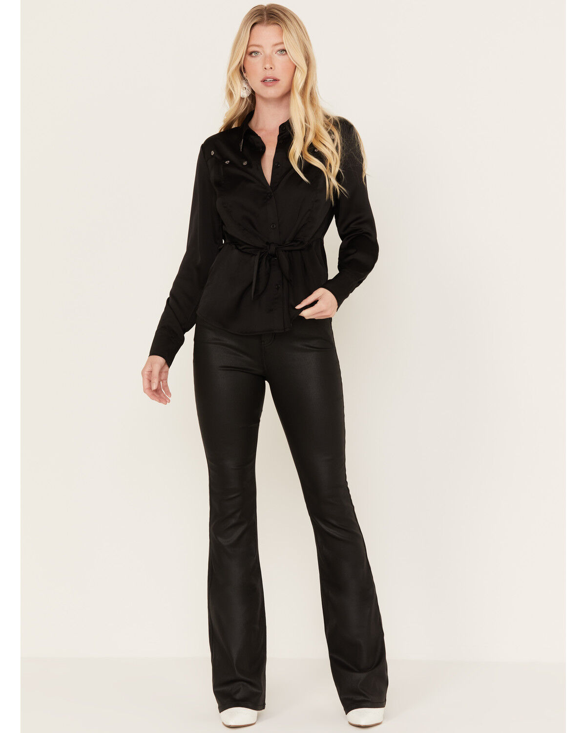 Image #1 - Idyllwind Women's Jayme Coated High Risin Bootcut Jeans, Black, hi-res