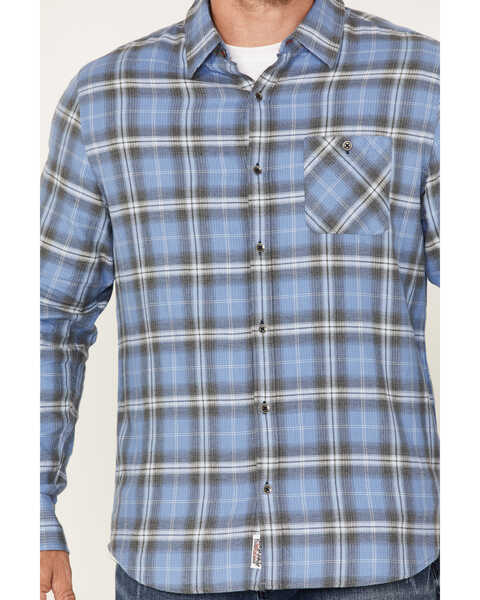 Image #3 - Flag & Anthem Men's Willcox Vintage Wash Plaid Print Long Sleeve Button Down Shirt, Medium Blue, hi-res