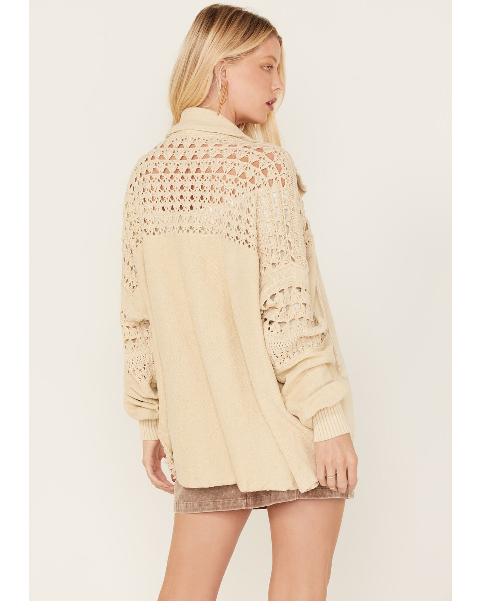 Free people crochet cardigan clearance