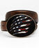 Image #1 - Cody James Men's American Flag Leather Belt, Brown, hi-res