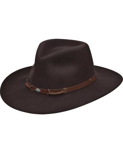 Image #1 - Black Creek Men's Crushable Felt Western Fashion Hat , Dark Brown, hi-res