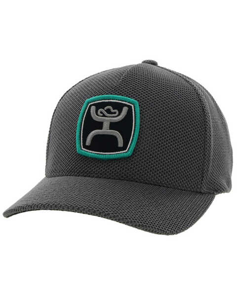 Hooey Men's Zeneith Logo Patch Flexfit Trucker Cap, Grey, hi-res
