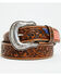 Image #1 - Leegin Men's Freedom Flag Tooled Leather Belt, Tan, hi-res