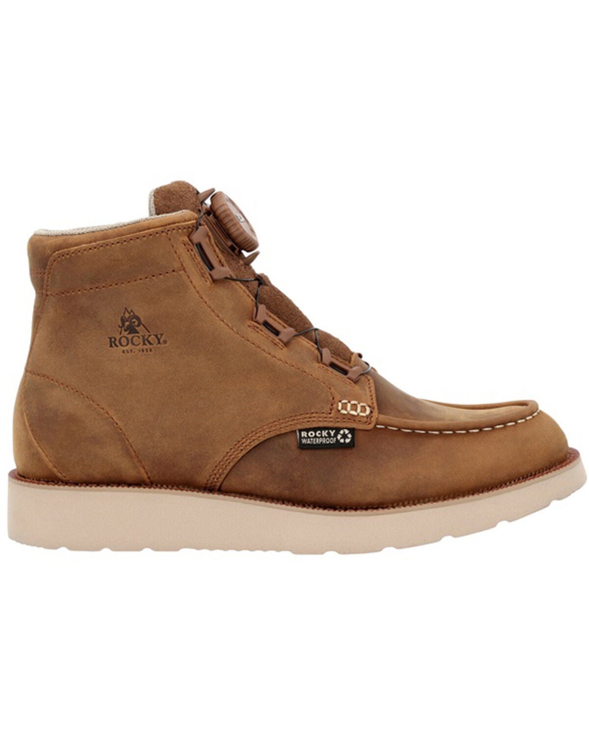 Image #2 - Rocky Men's Monocrepe Wedge 6" BOA&reg; Work Boots - Soft Toe, Brown, hi-res