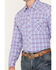 Image #3 - Wrangler 20X Men's Competition Advanced Comfort Plaid Print Long Sleeve Snap Western Shirt , Purple, hi-res