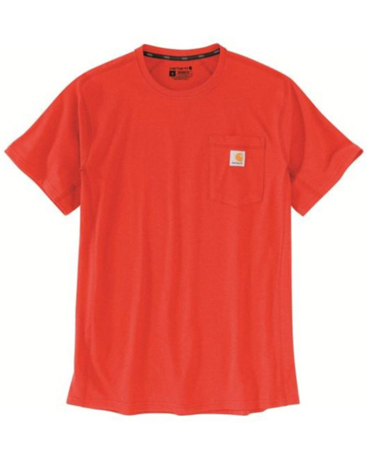 Image #1 - Carhartt Men's Force Midweight Short Sleeve Work Pocket T-Shirt, Red, hi-res