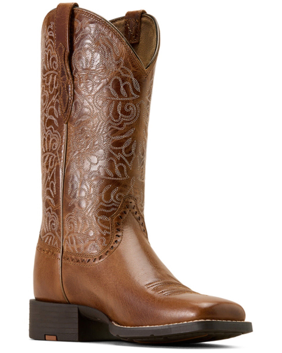 Image #1 - Ariat Women's Round Up Remuda Performance Western Boots - Broad Square Toe, Tan, hi-res