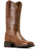 Image #1 - Ariat Women's Round Up Remuda Performance Western Boots - Broad Square Toe, Tan, hi-res