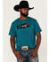 Image #1 - Wrangler Men's Mexico Rider Teal Rope Logo Graphic Short Sleeve T-Shirt , Teal, hi-res