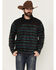 Image #1 - Ariat Men's Basis 2.0 Southwestern Striped 1/4 Zip Pullover, Black, hi-res