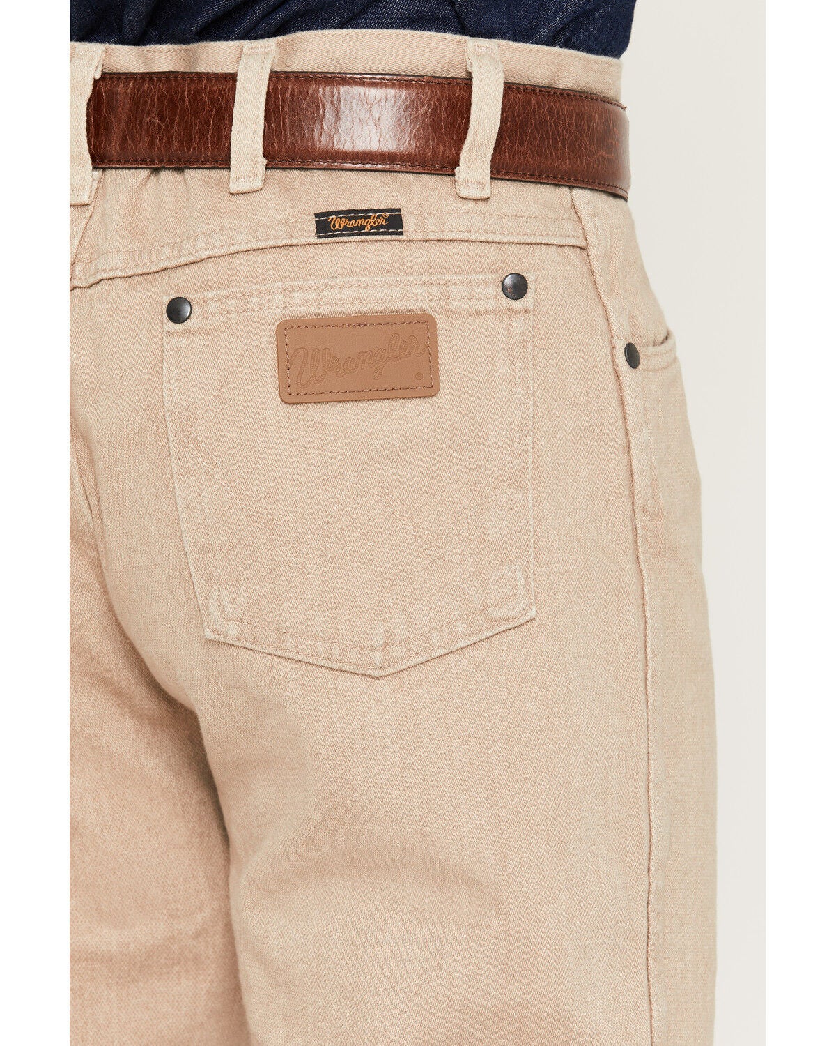 Image #4 - Wrangler Men's 936 High Rise Prewashed Cowboy Cut Slim Straight Jeans, Tan, hi-res