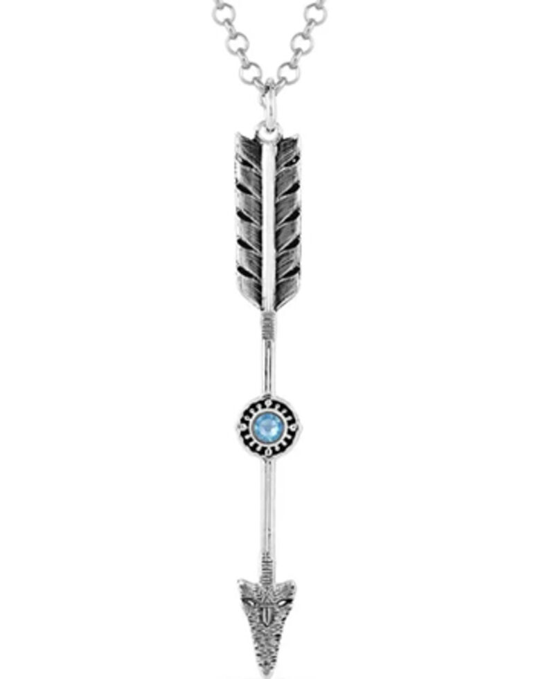Montana Silversmiths Women's Timber Ridge Arrow Necklace, Silver, hi-res