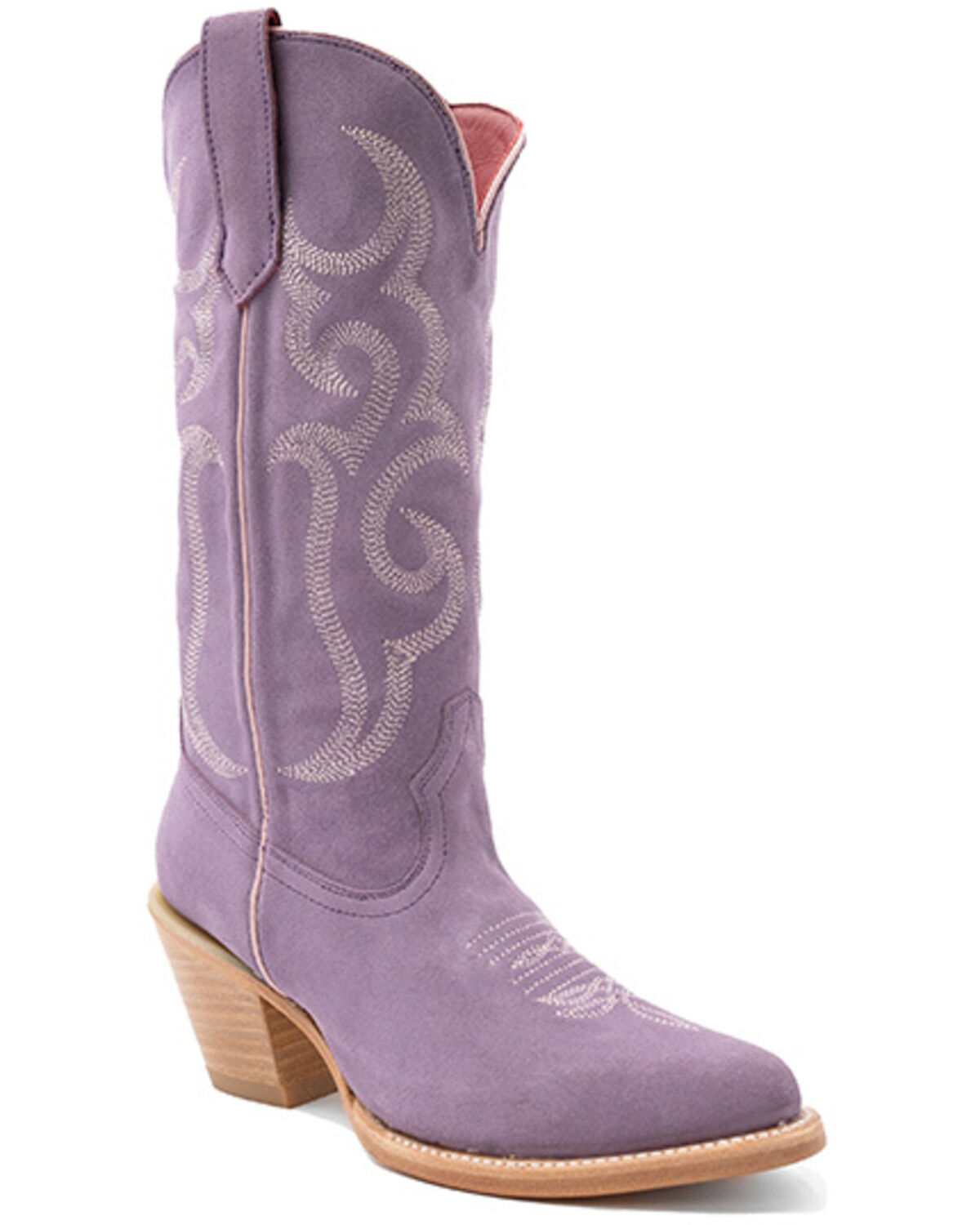 Image #1 - Ferrini Women's Quinn Roughout Western Boots - Round Toe, Light Purple, hi-res