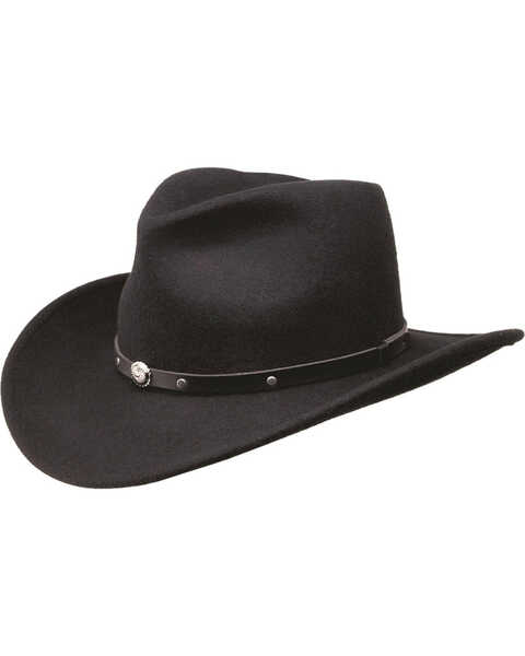 Image #1 - Black Creek Men's Crushable Felt Western Fashion Hat, Black, hi-res