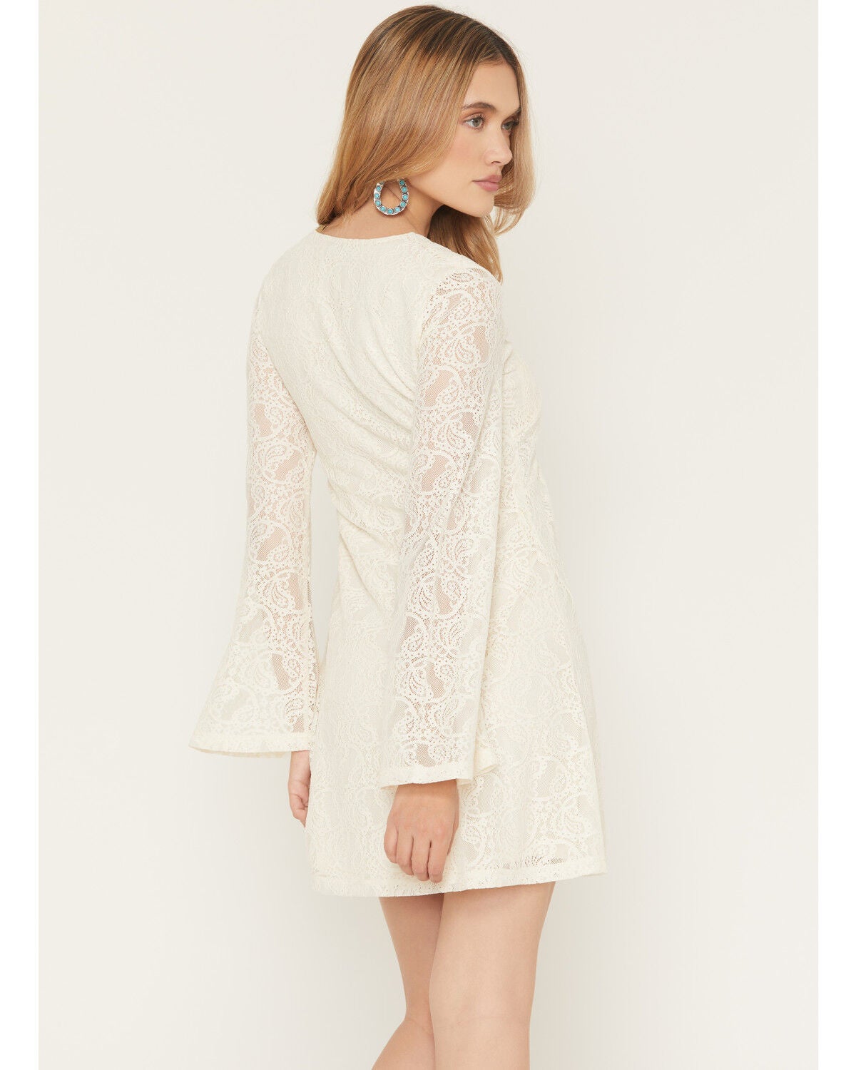 white christmas dresses Long Sleeve Lace Mini Dress – Endless Rose main image 0