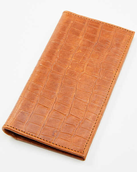 Image #1 - Cody James Men's Brown Embossed Croco Rodeo Leather Wallet, Medium Brown, hi-res