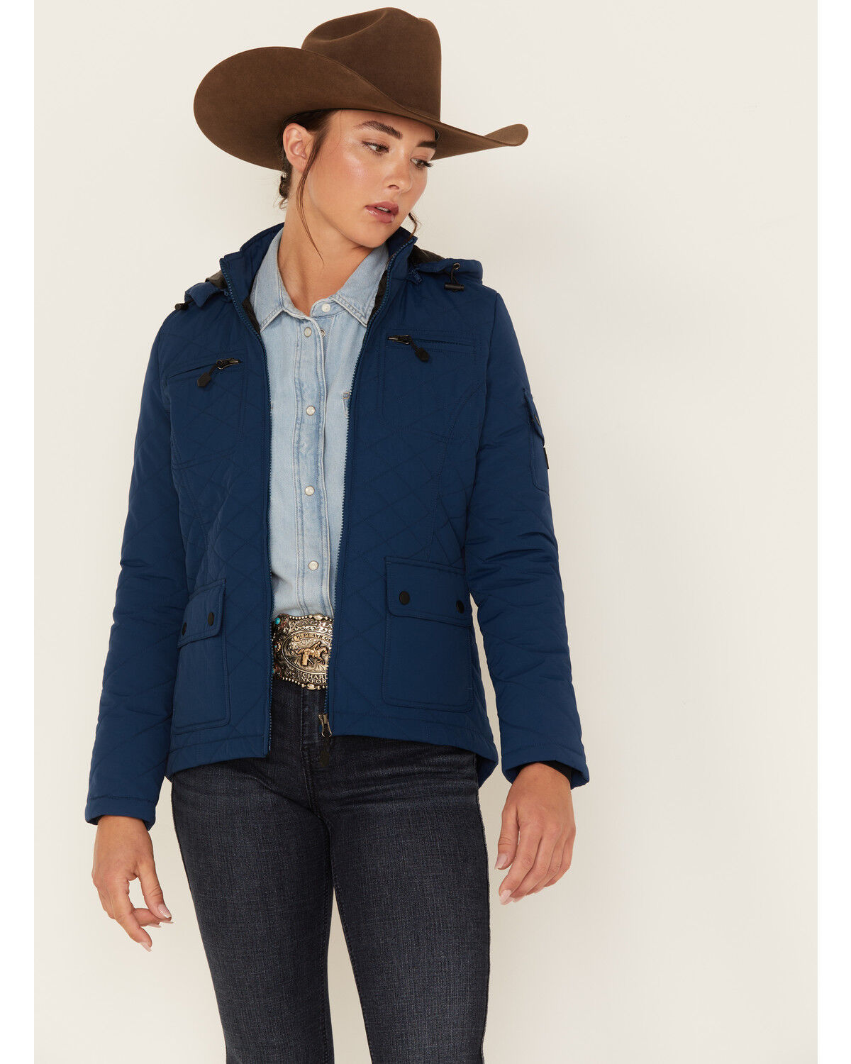 Image #1 - RANK 45® Women's Ultimate Legacy Quilted Coat, Navy, hi-res