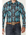 Image #3 - Rock & Roll Denim Men's Southwestern Print Long Sleeve Snap Stretch Western Shirt, Teal, hi-res