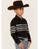 Image #2 - Roper Boys' Border Stripe Long Sleeve Snap Western Shirt, Black, hi-res
