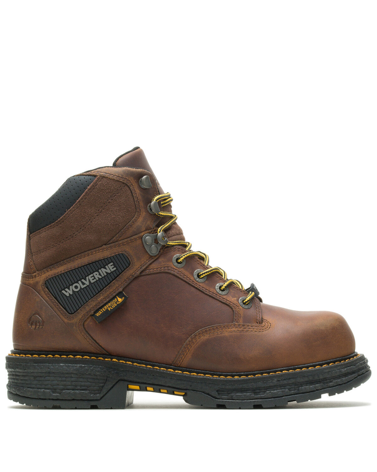Image #2 - Wolverine Men's Hellcat Waterproof Work Boots - Soft Toe, Brown, hi-res